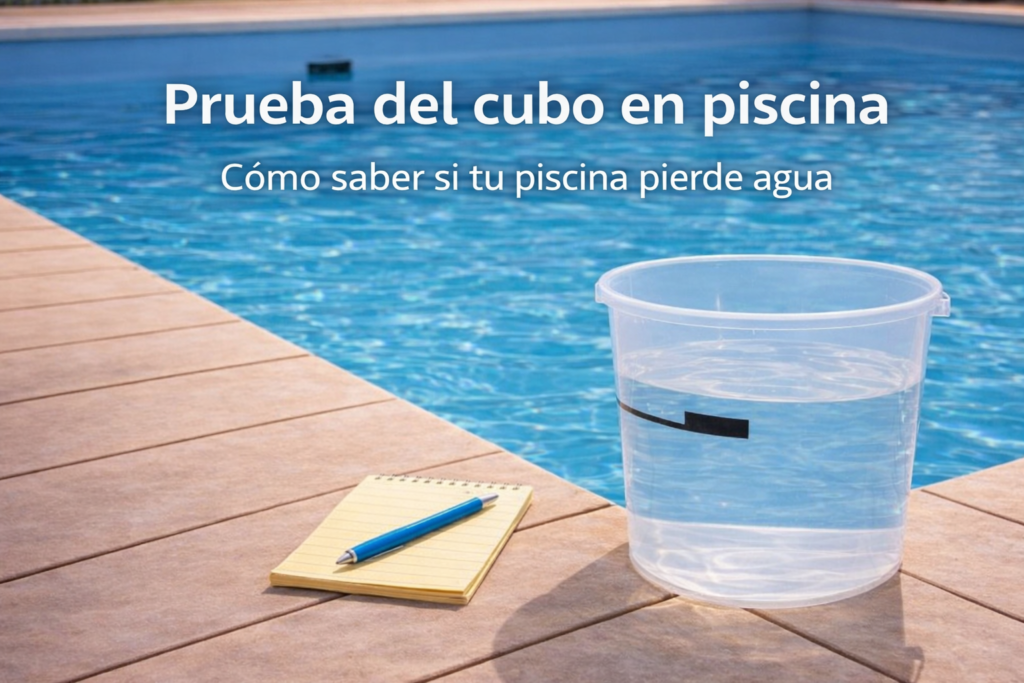 prueba del cubo para saber si una piscina pierde agua