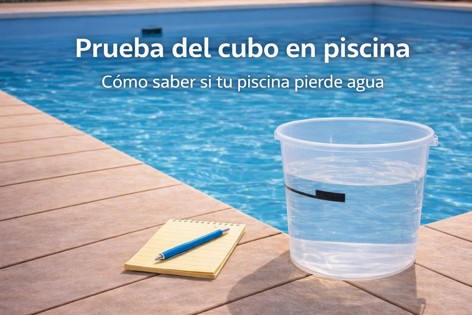 Prueba del cubo: cómo saber si tu piscina pierde agua
