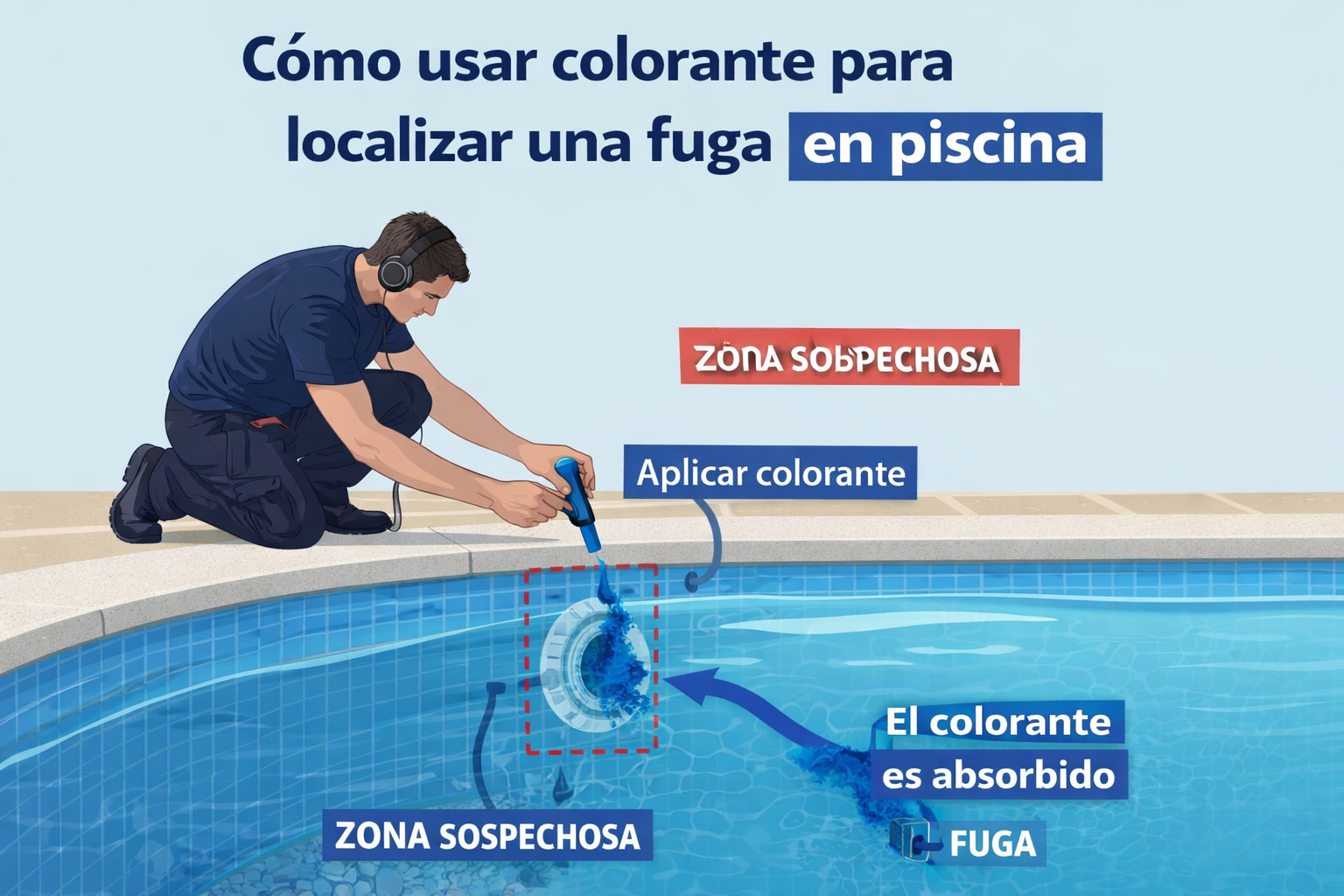 Métodos profesionales para detectar fugas en piscinas