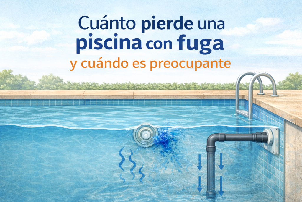 cuánto pierde una piscina con fuga ejemplo de pérdida de agua en piscina