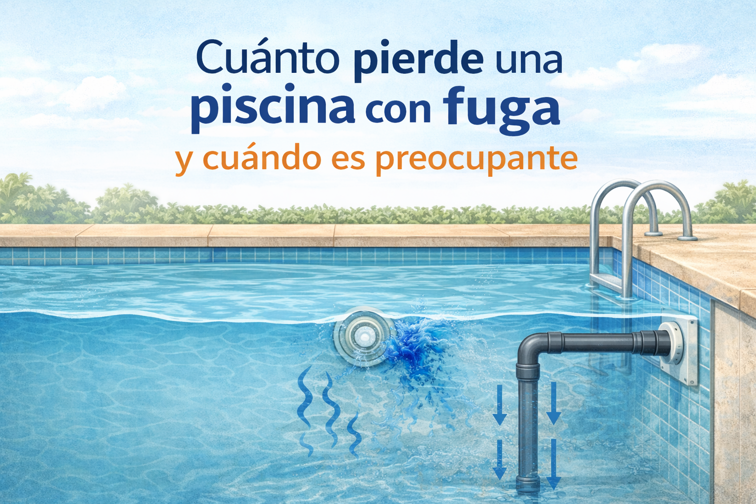 Cuánto pierde una piscina con fuga y cuándo es preocupante