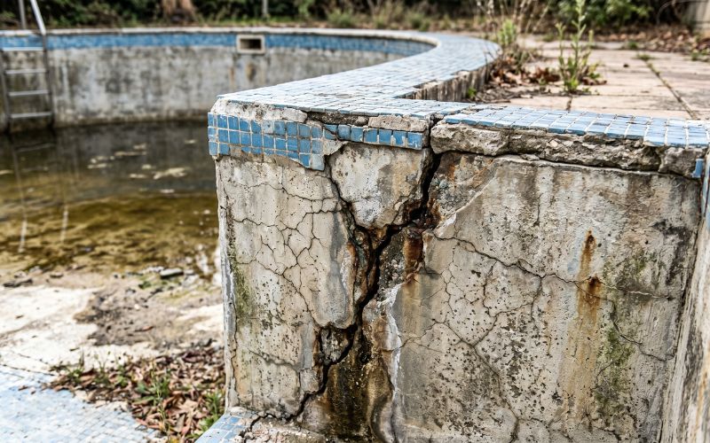 grietas estructurales en piscina antigua