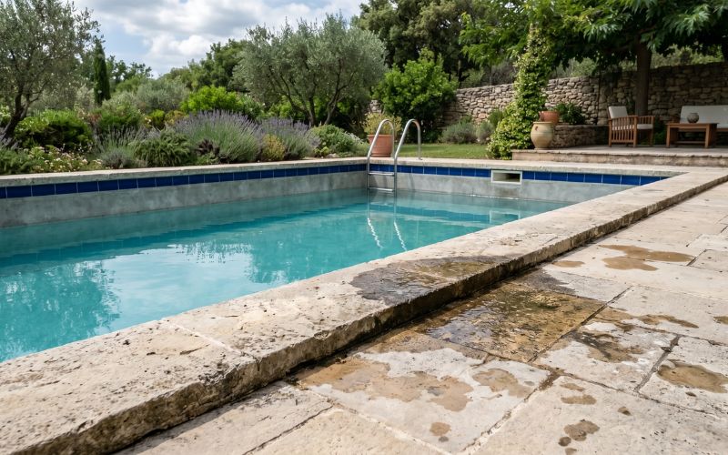 Señales claras de una fuga oculta en una piscina
