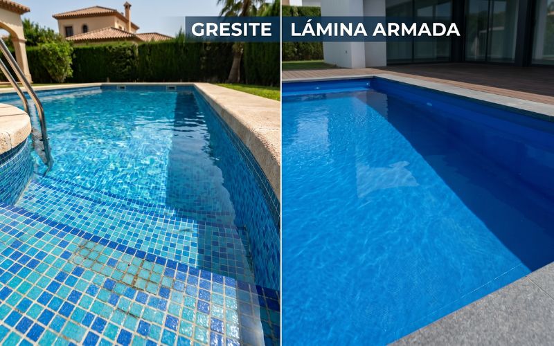 Lámina armada vs gresite: diferencias reales