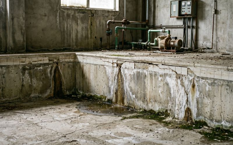 filtraciones en el vaso de una piscina
