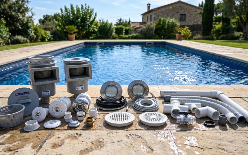 accesorios hidráulicos de piscina preparados para ser sustituidos