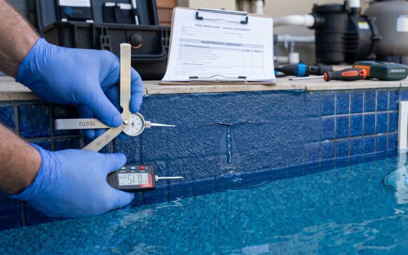 microfisura provocando fuga en piscina