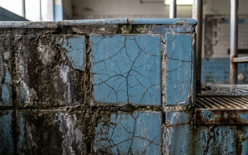 microfisuras en pared de piscina antigua
