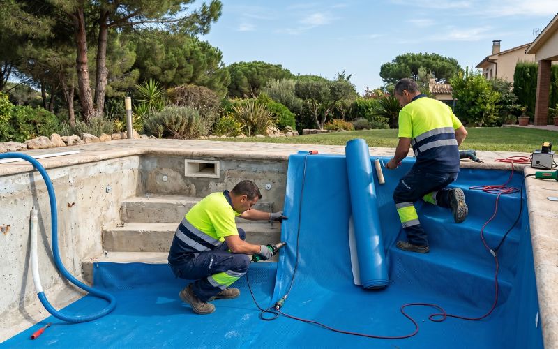 rehabilitación de piscina mediante lámina armada