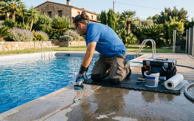 reparación localizada en piscina