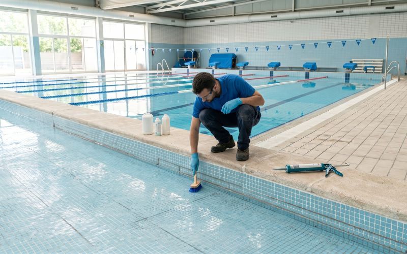 trabajos de rehabilitación preventiva en piscina