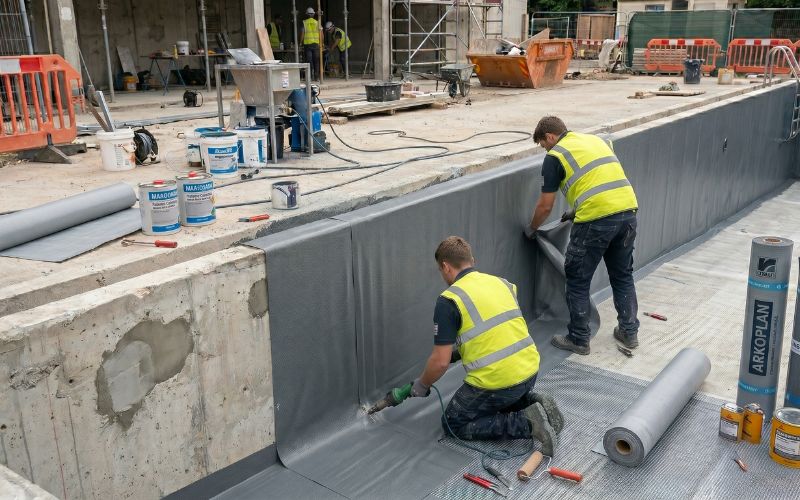 trabajos profesionales de impermeabilización en piscina